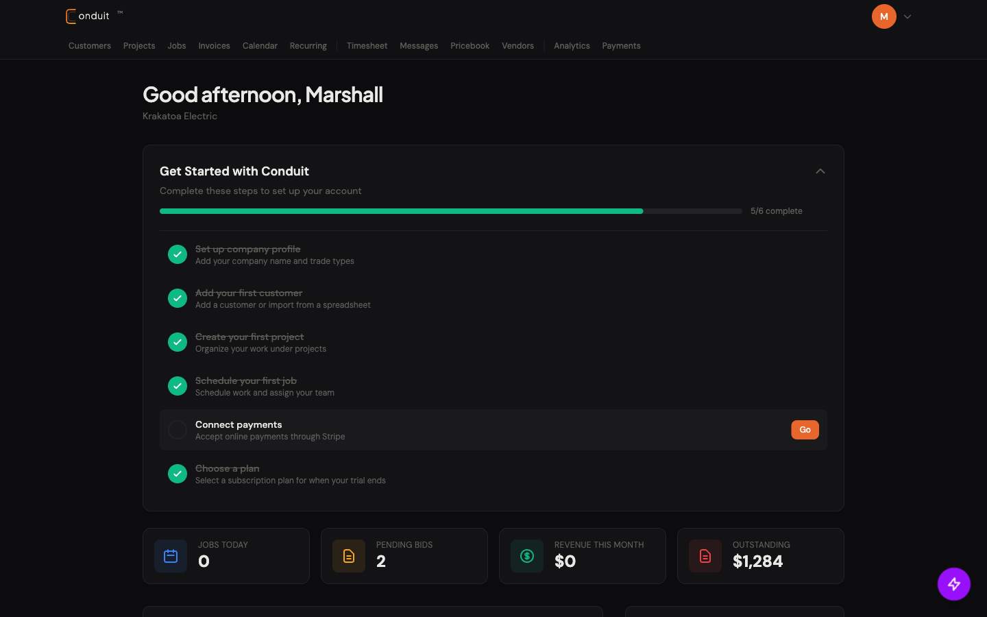 The Conduit owner dashboard