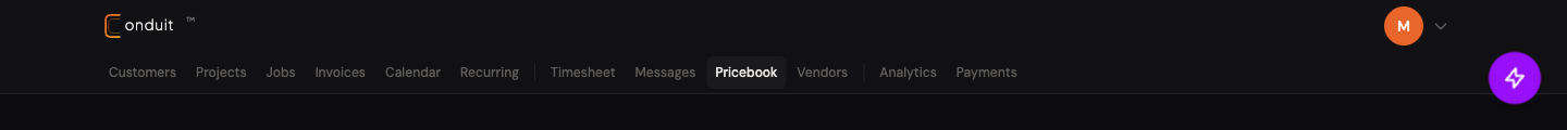 Top nav with Customers highlighted